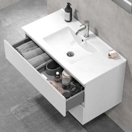 Vonios spintelė su kriaukle KENWOOD 91x50x47 cm balta