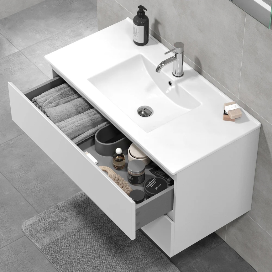 Vonios spintelė su kriaukle KENWOOD 91x50x47 cm balta