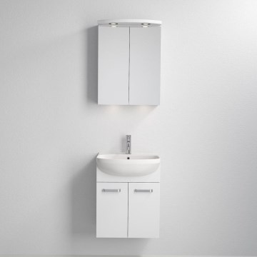 Vonios spintelė su praustuvu ASTRID + LED veidrodinė spintelė 4xLED/4,3W/230V IP44 balta