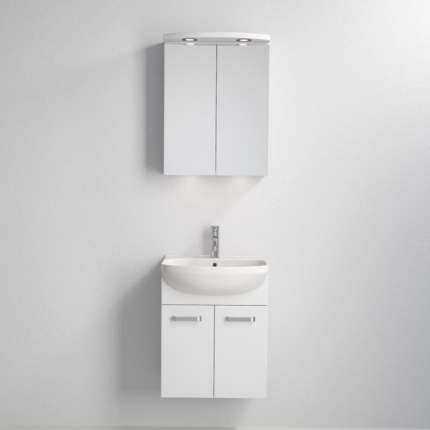 Vonios spintelė su praustuvu ASTRID + LED veidrodinė spintelė 4xLED/4,3W/230V IP44 balta