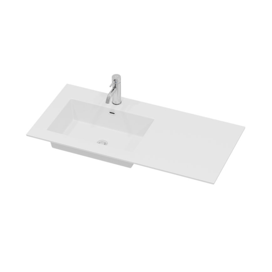 Vonios spintelė su praustuvu HELSINKI 95 cm kairinė/juoda