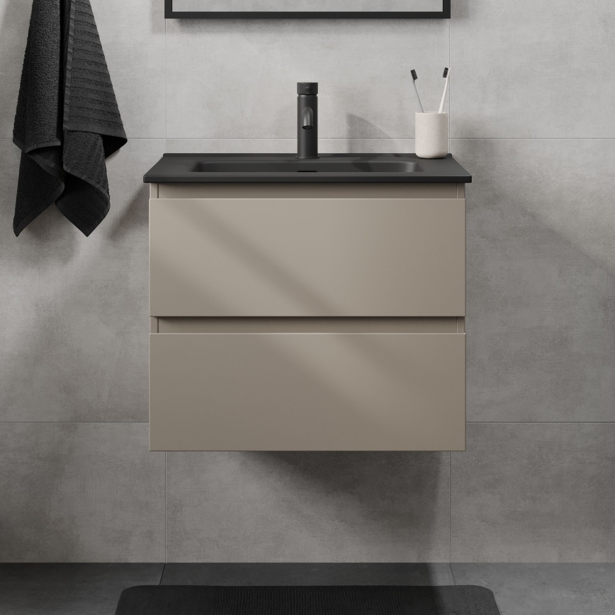 Vonios spintelė su praustuvu KENWOOD 61 cm marakesh/juoda