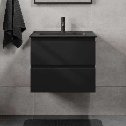 Vonios spintelė su praustuvu KENWOOD 61x52x45 cm juoda