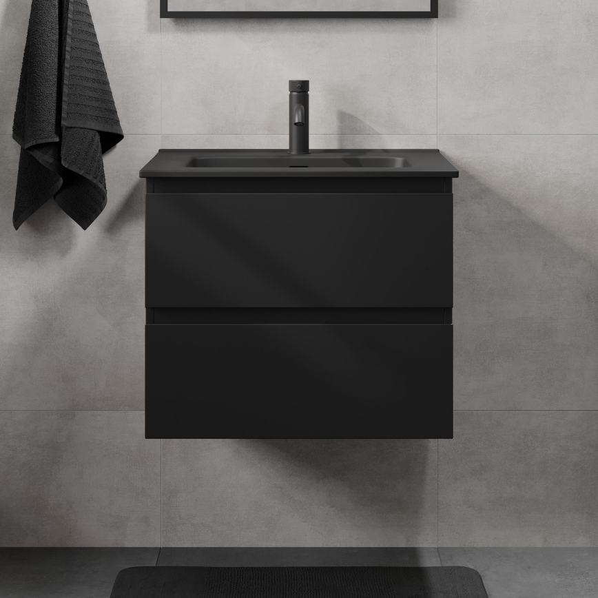 Vonios spintelė su praustuvu KENWOOD 61x52x45 cm juoda