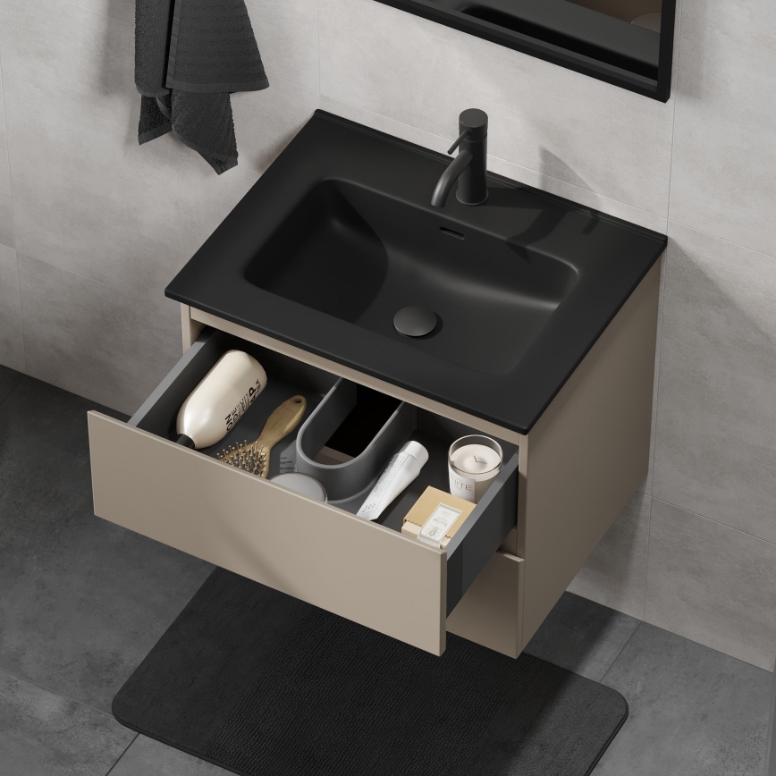 Vonios spintelė su praustuvu KENWOOD 61x52x45 cm marakesh/juoda
