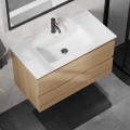 Vonios spintelė su praustuvu KENWOOD 91 cm ąžuolas/balta