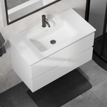Vonios spintelė su praustuvu KENWOOD, 91 cm, balta