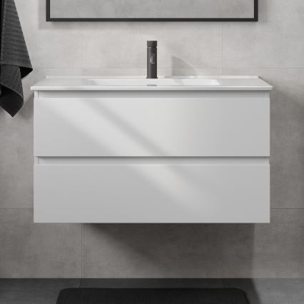Vonios spintelė su praustuvu KENWOOD, 91 cm, balta