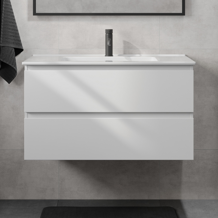 Vonios spintelė su praustuvu KENWOOD, 91 cm, balta