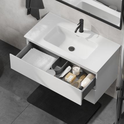Vonios spintelė su praustuvu KENWOOD, 91 cm, balta