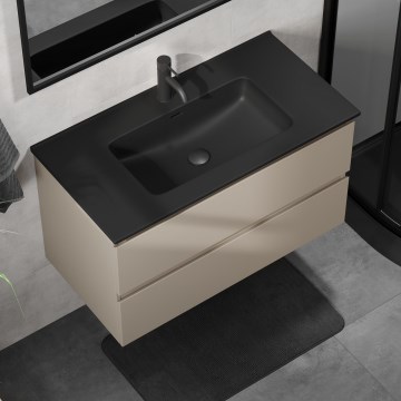 Vonios spintelė su praustuvu KENWOOD 91 cm Marakesh/juoda