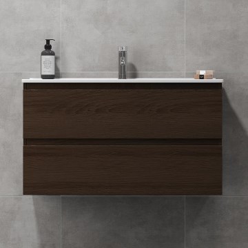 Vonios spintelė su praustuvu KENWOOD 91x50x47 cm, riešutas