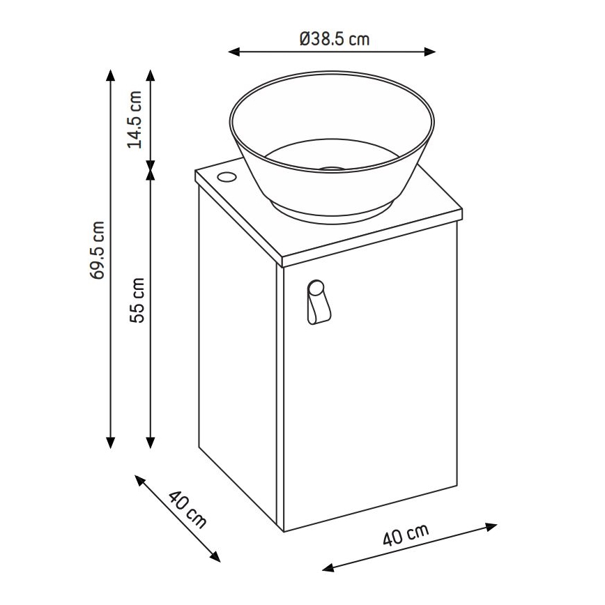 Vonios spintelė su praustuvu TAARNHOLM balta