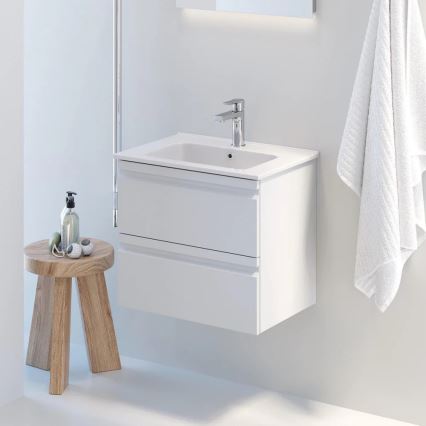 Vonios spintelė su praustuvu VEDO + LED veidrodis LED/10W/230V IP44 balta