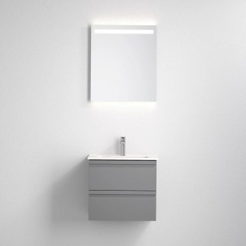Vonios spintelė su praustuvu VIGO + LED sieninis veidrodis su apšvietimu LED/10W/230V IP44, pilka