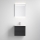 Vonios spintelė su praustuvu VIGO + sieninis LED veidrodis su apšvietimu LED/10W/230V IP44, juodos spalvos