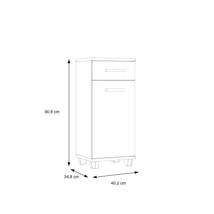 Vonios spintelė VENOM balta/ąžuolas sonoma