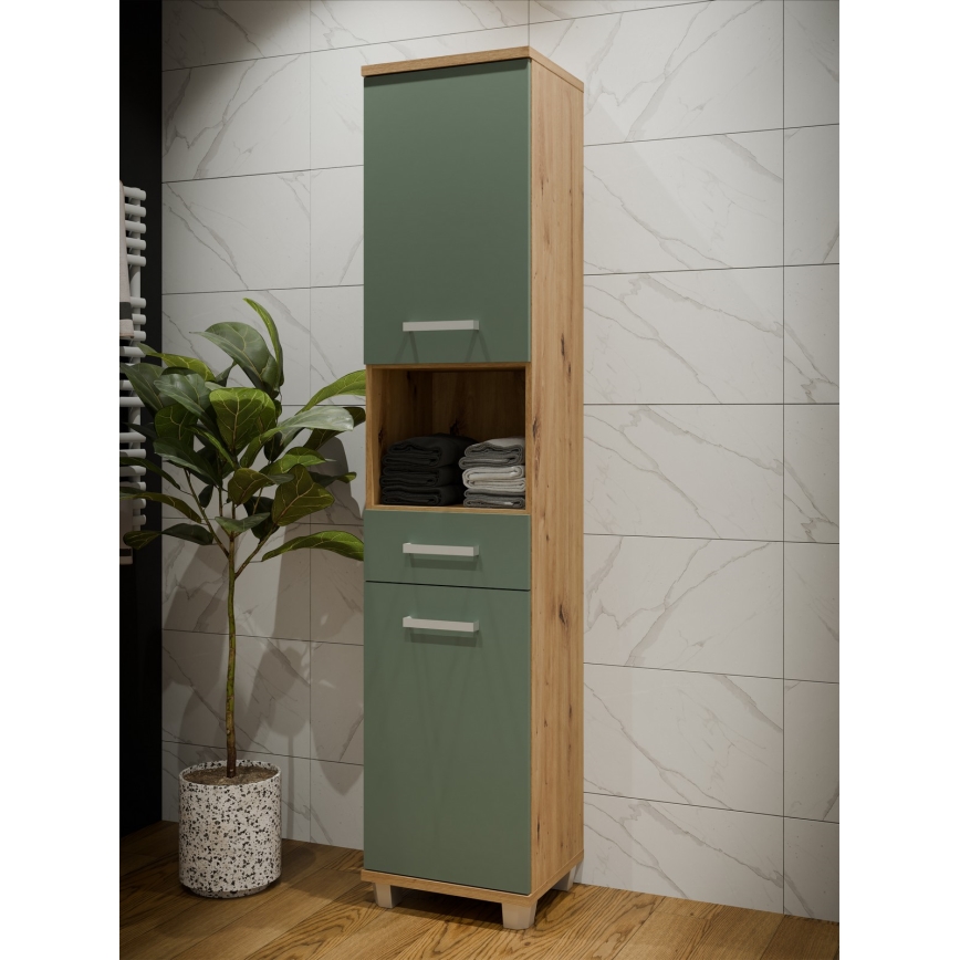 Vonios spintelė VENOM žalia/ąžuolas Artisan