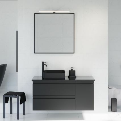 Vonios veidrodis BORGSTED 80x80 cm juodas