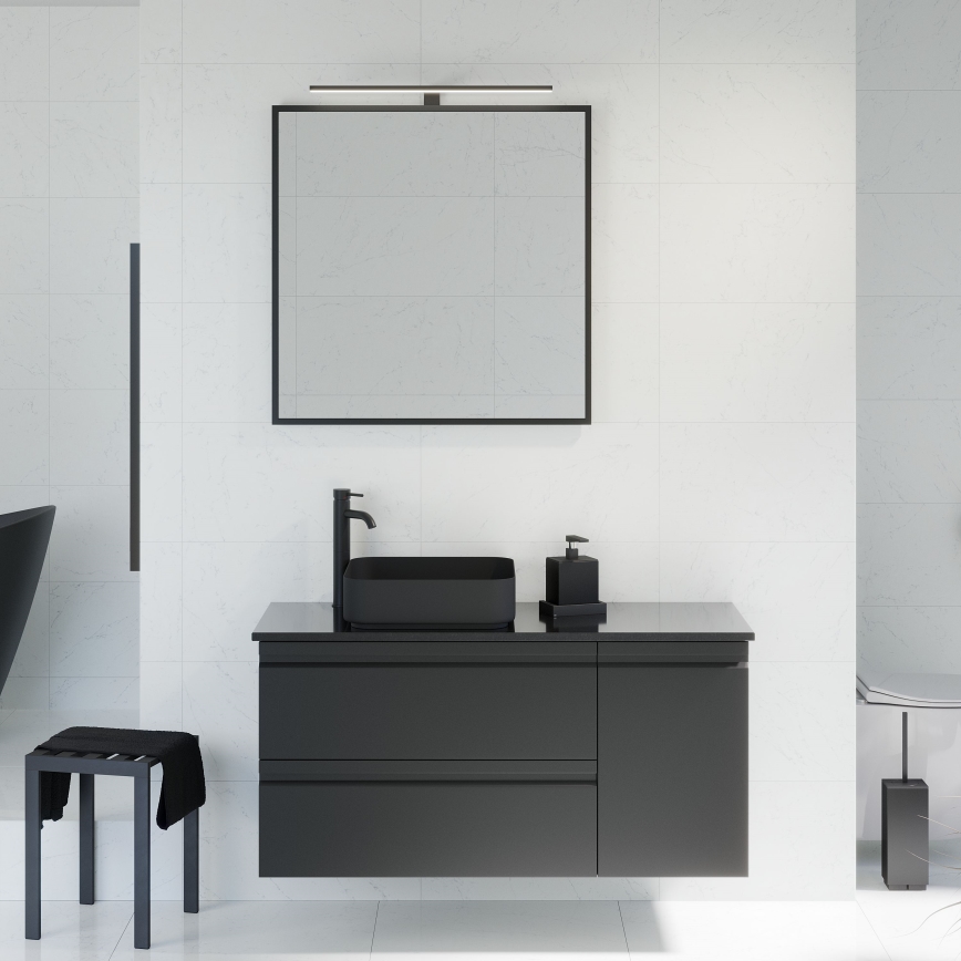 Vonios veidrodis BORGSTED 80x80 cm juodas