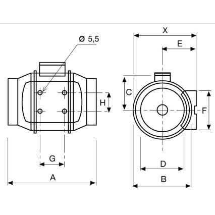 Vonios ventiliatorius TD-250/100 24W/230V IP44