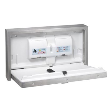 Vystyklų keitimo staliukas 90x52 cm, iš nerūdijančio plieno, sidabrinės spalvos