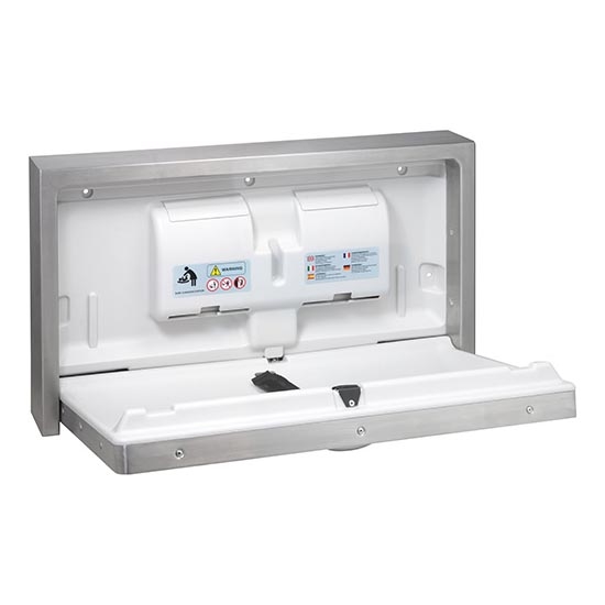 Vystyklų keitimo staliukas 90x52 cm, iš nerūdijančio plieno, sidabrinės spalvos