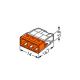 WAGO 2273-203 - Jungiamosios dėžutės terminalas COMPACT 3x2,5 450V oranžinis