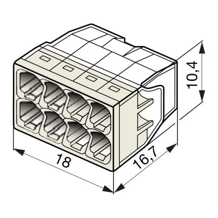 WAGO 2273-208 - Jungiamosios dėžutės terminalas COMPACT 8x2,5 450V baltas