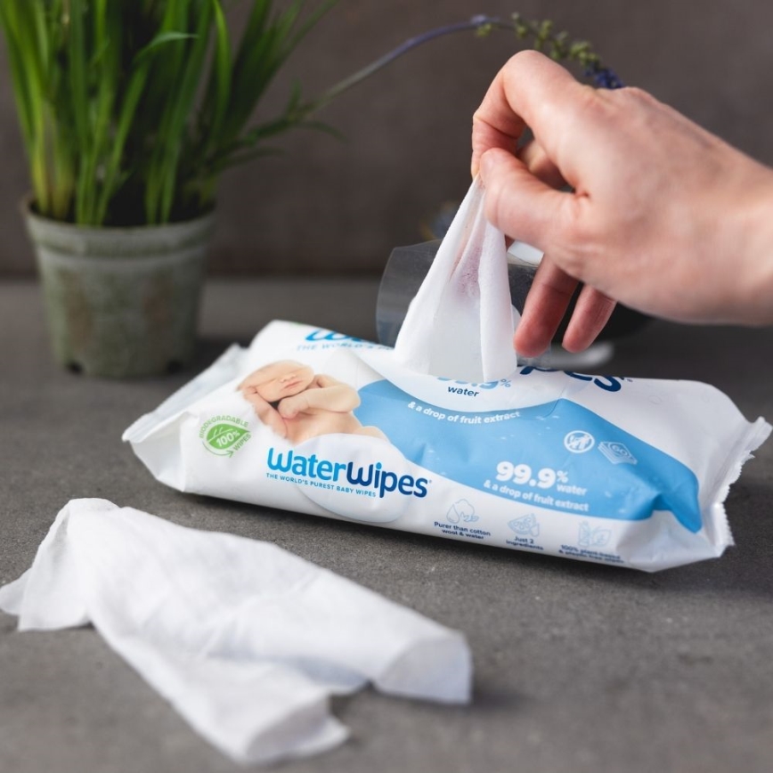 WaterWipes - RINKINYS 9x Drėgnos servetėlės be plastiko 60 vnt (720 vnt)