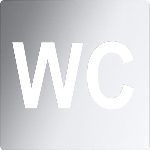 WC piktograma 12x12 cm nerūdijančio plieno/sidabrinė