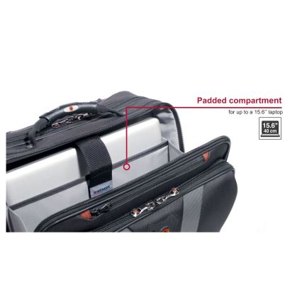 Wenger - Kelioninis bagažas ant ratų 29 l + nešiojamojo kompiuterio dėklas 15,6" Granada juoda