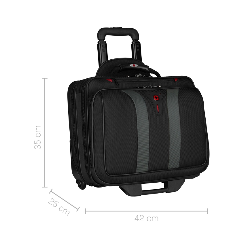 Wenger - Kelioninis bagažas ant ratų 29 l + nešiojamojo kompiuterio dėklas 15,6" Granada juoda