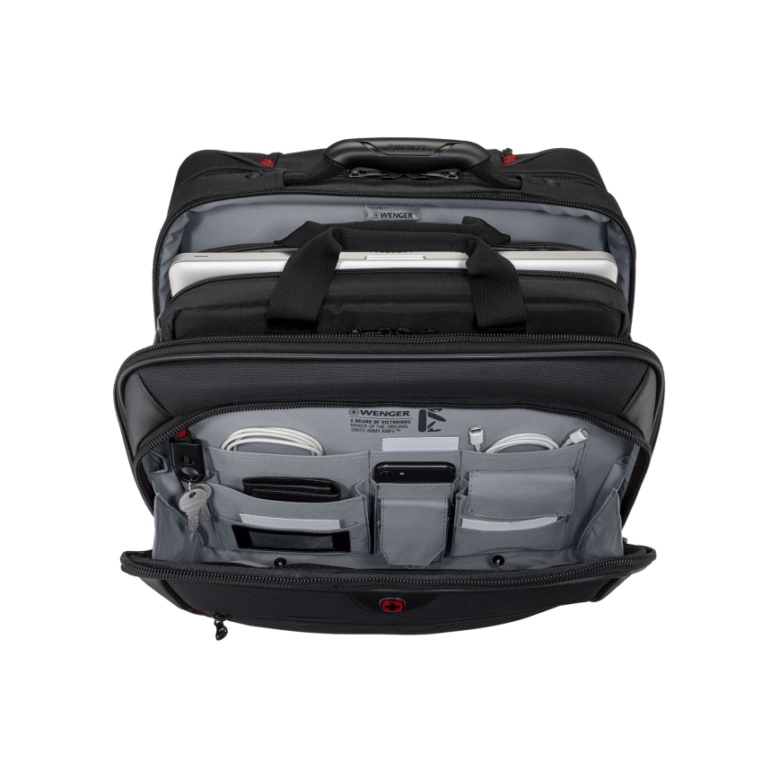 Wenger - Kelioninis lagaminas ant ratuku 23 l 17" + nešiojamojo kompiuterio krepšys 15,4" Potomac juoda