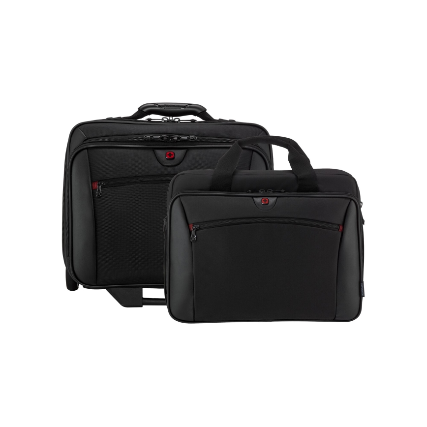 Wenger - Kelioninis lagaminas ant ratuku 23 l 17" + nešiojamojo kompiuterio krepšys 15,4" Potomac juoda
