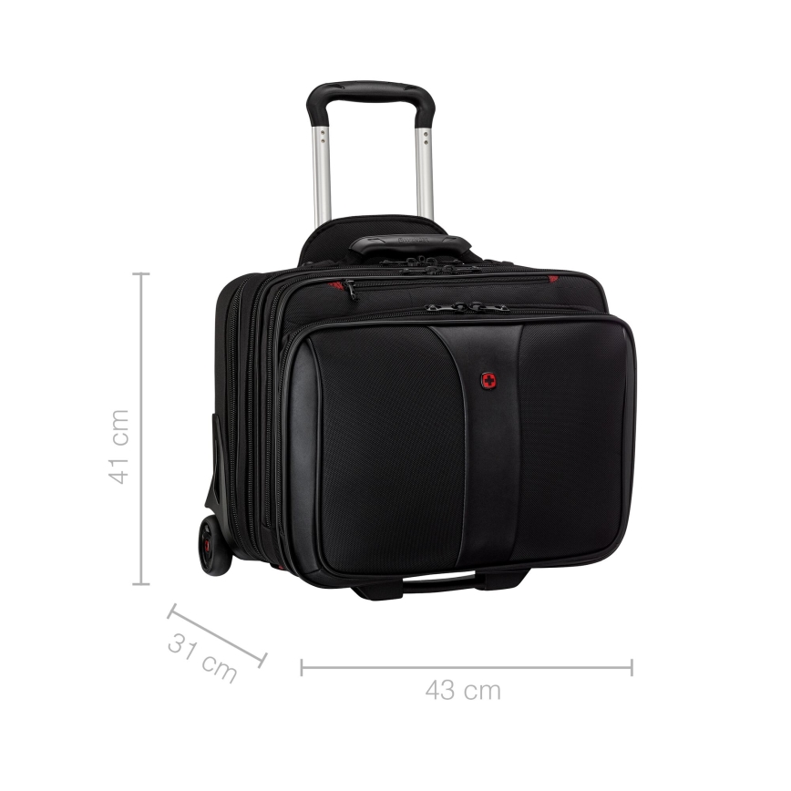 Wenger - Kelioninis lagaminas ant ratuku 25 l 17" + nešiojamojo kompiuterio krepšys 15,6" Patriot juoda