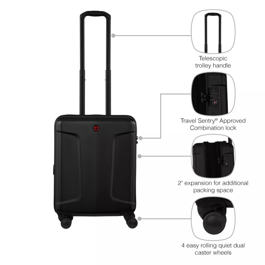 Wenger - Kelioninis lagaminas ant ratuku 39 l Legacy juoda