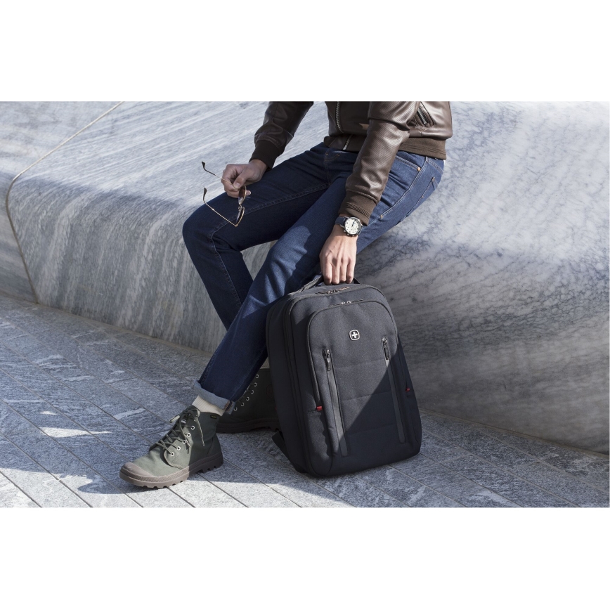 Wenger - Nešiojamojo kompiuterio kuprinė 16 l 16" su kišene planšetei 12" Miestas Traveler juoda