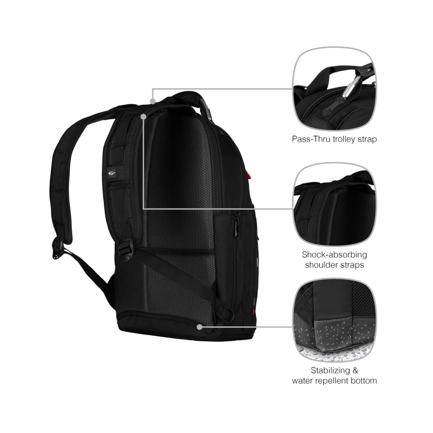 Wenger - Nešiojamojo kompiuterio kuprinė 20 l 15" su kišene planšetei 10" Gigabyte juoda