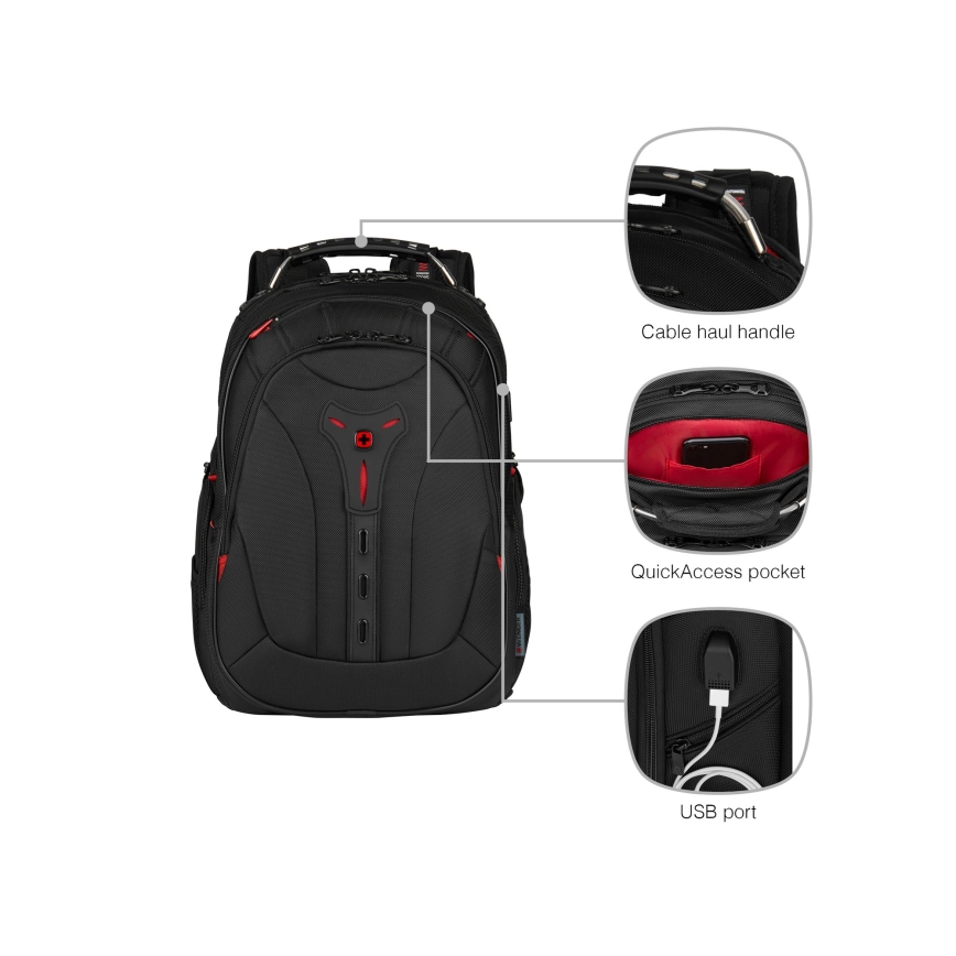 Wenger - Nešiojamojo kompiuterio kuprinė 25 l 16" su kišene planšetei 10" Pegasus Deluxe juoda