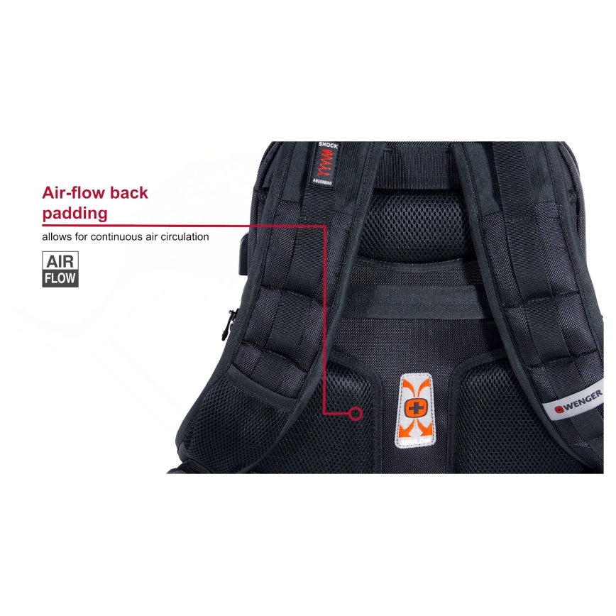 Wenger - Nešiojamojo kompiuterio kuprinė 25 l 16" su kišene planšetei 10" Pegasus Deluxe juoda