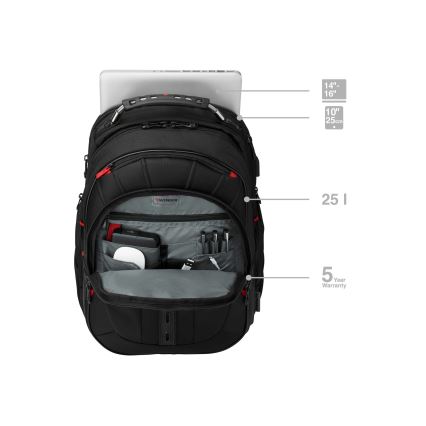 Wenger - Nešiojamojo kompiuterio kuprinė 25 l 16" su kišene planšetei 10" Pegasus Deluxe juoda