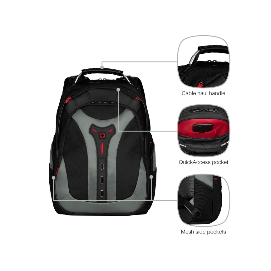 Wenger - Nešiojamojo kompiuterio kuprinė 25 l 17" su kišene planšetei 12" Pegasus juoda/pilka