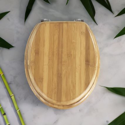 WENKO 144726100 - Tualeto sėdynė BAMBOO 34x41 cm ruda/sidabrinė