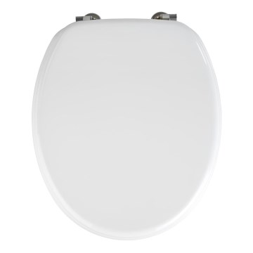 WENKO 154008100-WC WC sėdynė VALENCIA 43x36 cm balta/sidabrinė