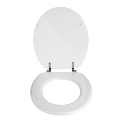 WENKO 154008100-WC WC sėdynė VALENCIA 43x36 cm balta/sidabrinė