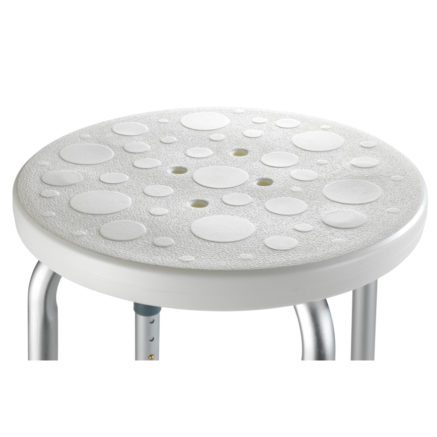 WENKO 1792921100-Taburetė SECURA 45,5x45,5 cm balta/sidabrinė/pilka