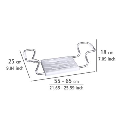 WENKO 17930100-Vonios sėdynė SECURA 26x18 cm balta/sidabrinė