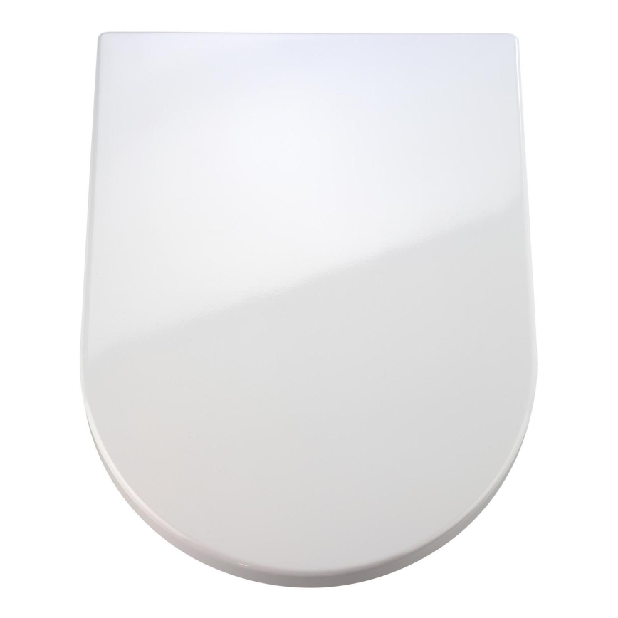 WENKO 18396100-WC tualeto sėdynė PALMA 46,5x35,7 cm balta/sidabrinė
