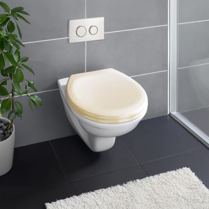 WENKO 18760100-WC tualeto sėdynė OTTANA 37,5x44,5 cm smėlio spalvos/sidabrinė